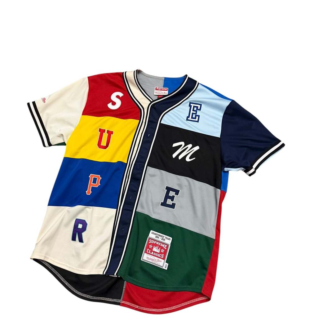 Supreme X Mitchell & Ness Patchwork Baseball Jers… - image 1